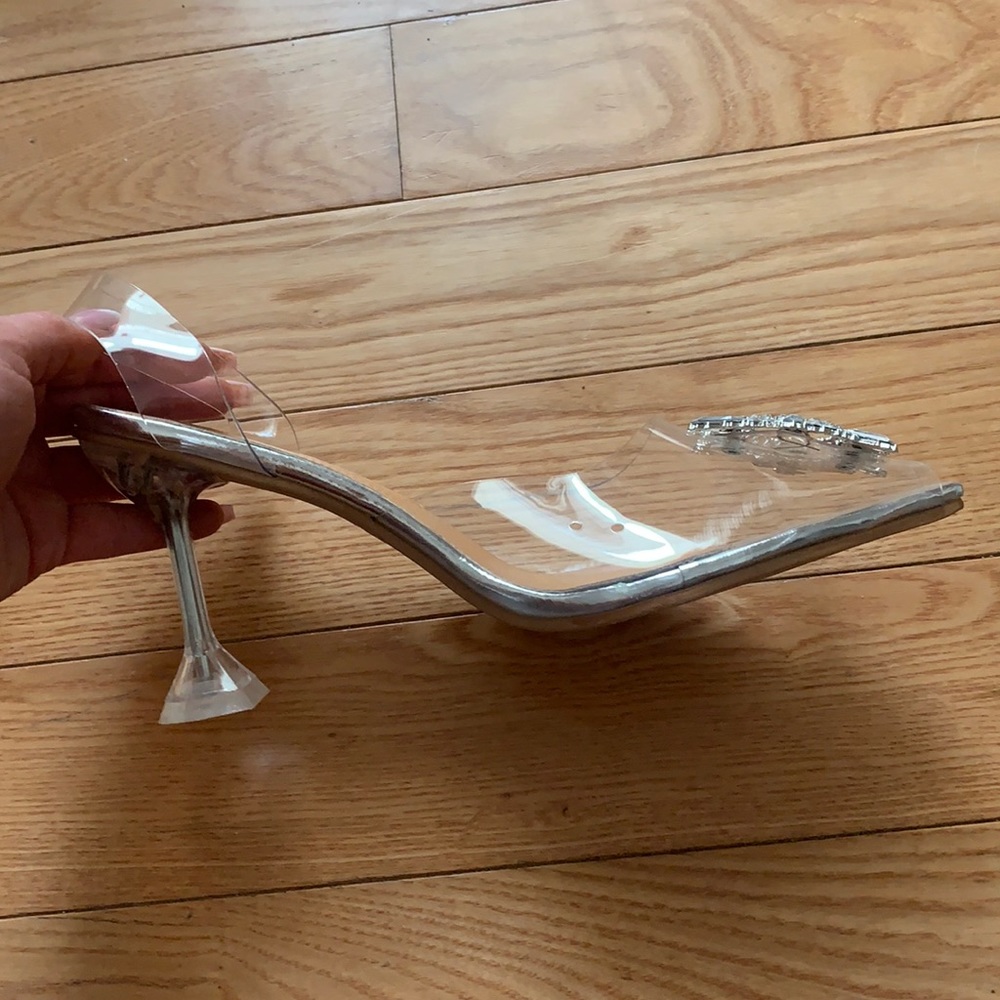 Brand new never worn. Clear shoes